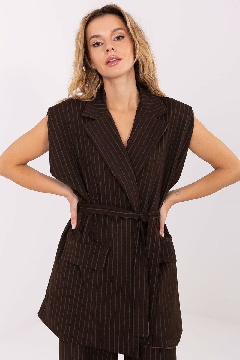 Striped Tie - Belt Vest for Work & Occasions - 