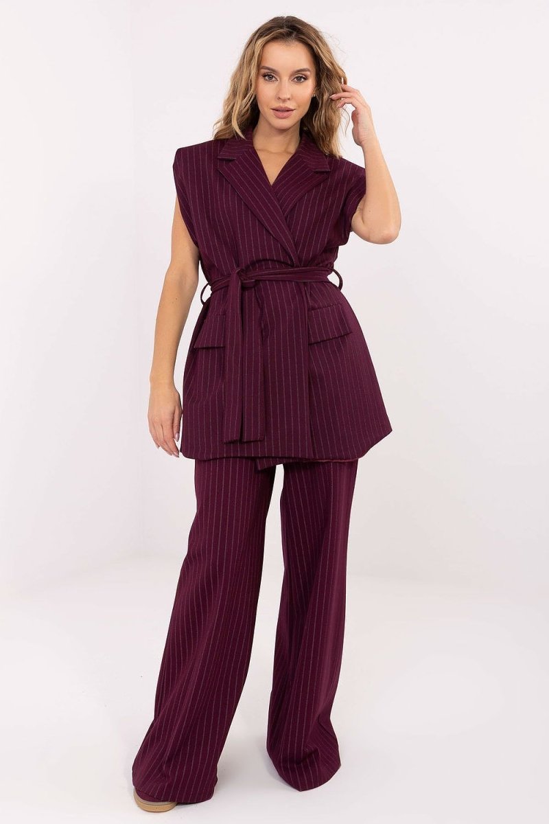 Striped Tie - Belt Vest for Work & Occasions - 