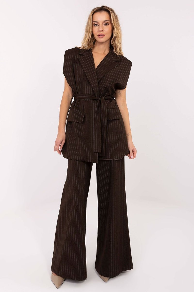 Striped Tie - Belt Vest for Work & Occasions - 