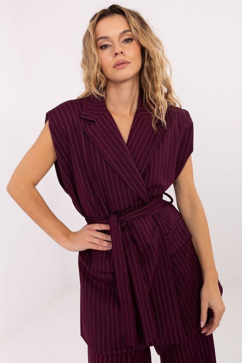 Striped Tie - Belt Vest for Work & Occasions - 