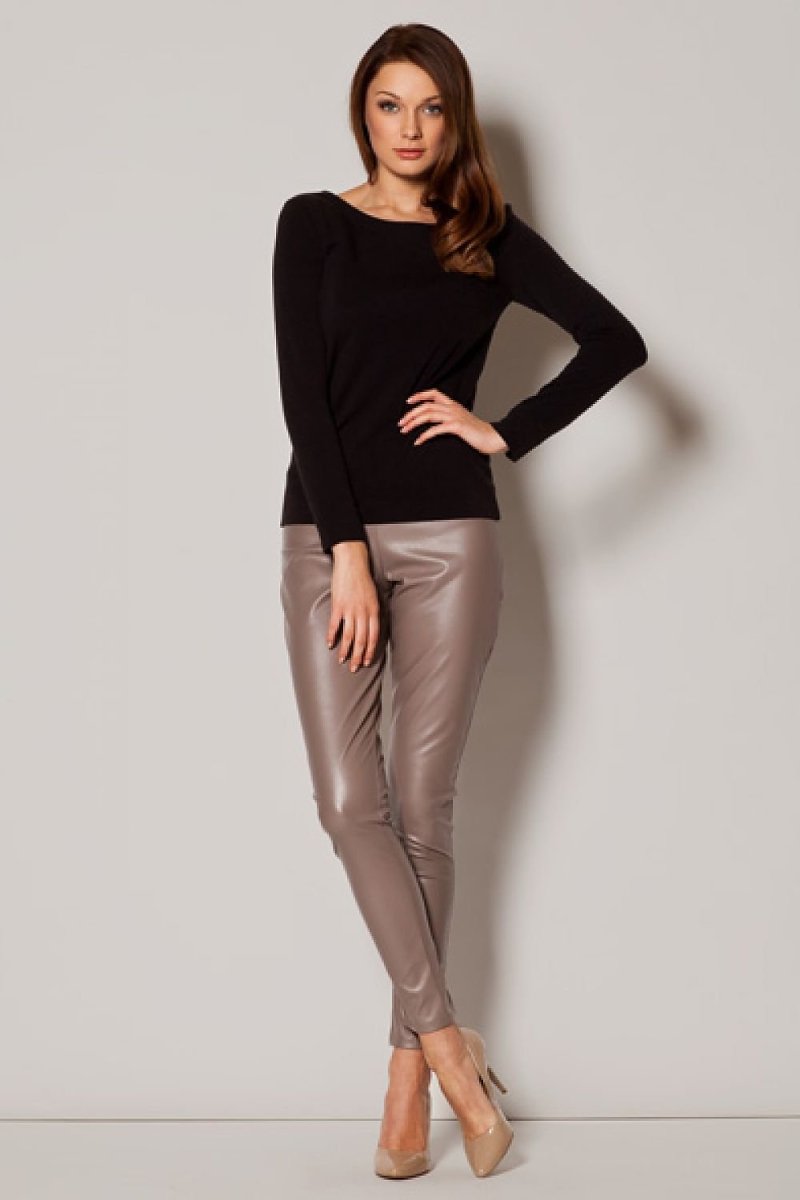 Stylish Jumper Sweater in Casual Style with Long Sleeves and Boat Neckline - Outerwear