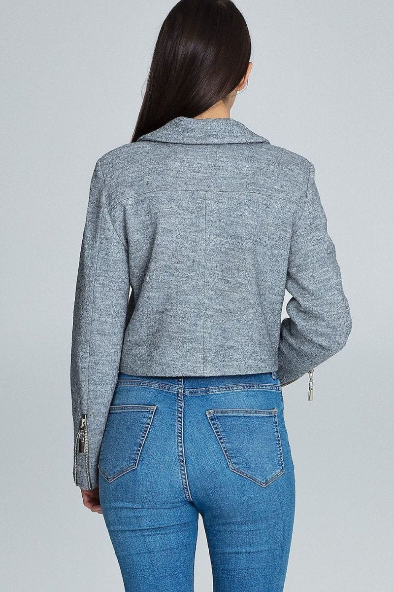 Stylish Ramoneska Jacket with Zipper and Decorative Sleeve Zips – Seasonal Bestseller - Outerwear