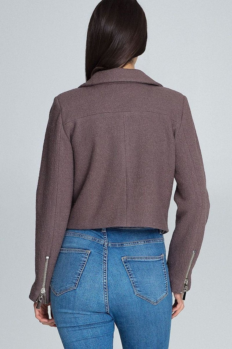 Stylish Ramoneska Jacket with Zipper and Decorative Sleeve Zips – Seasonal Bestseller - Outerwear