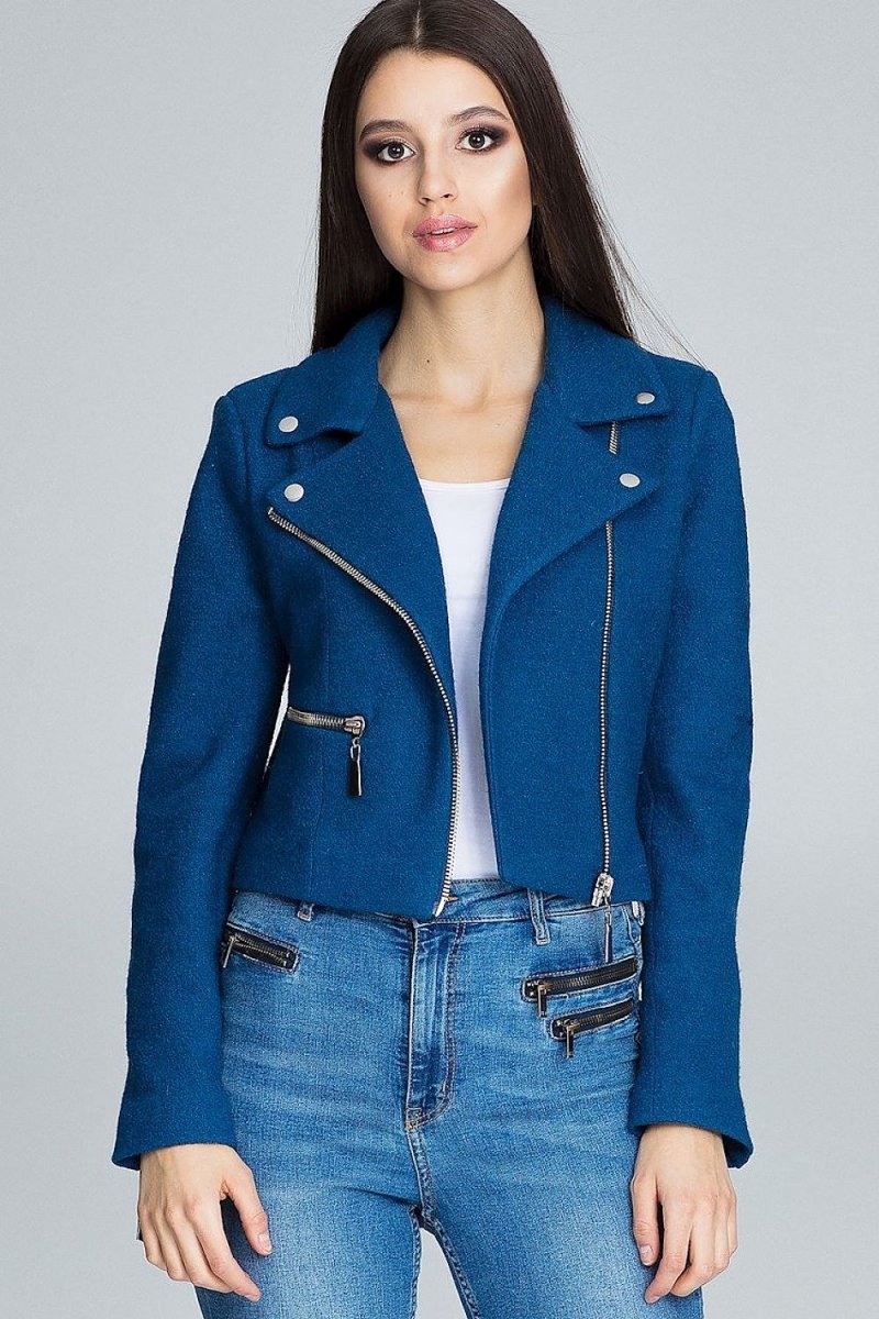 Stylish Ramoneska Jacket with Zipper and Decorative Sleeve Zips – Seasonal Bestseller - Outerwear