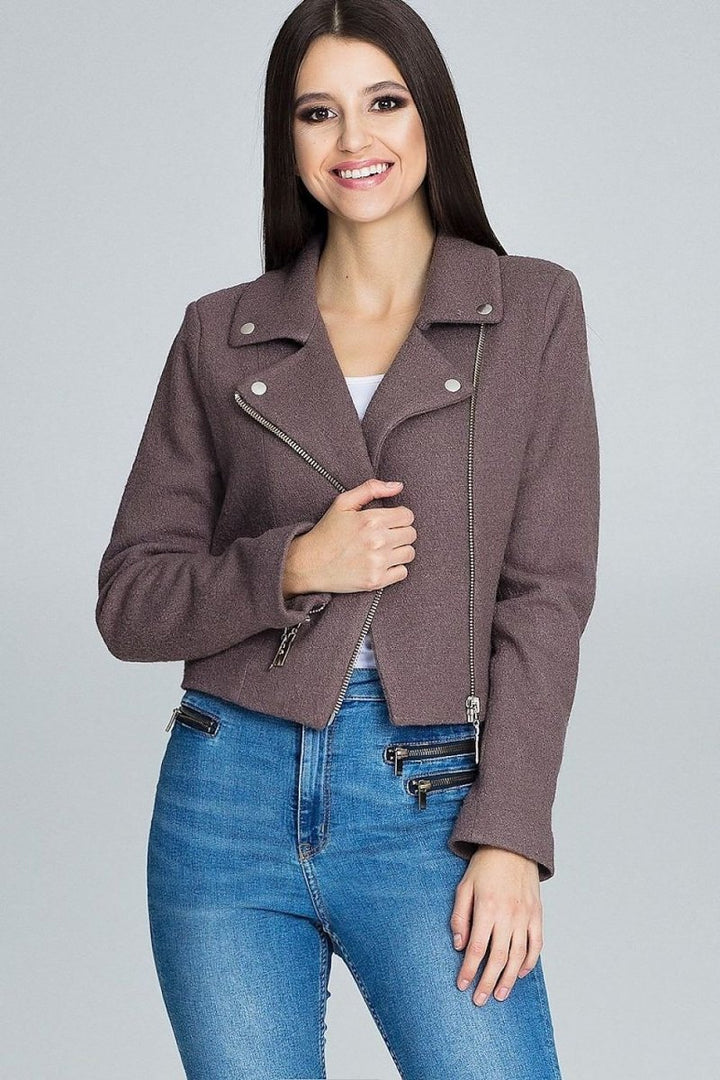 Stylish Ramoneska Jacket with Zipper and Decorative Sleeve Zips – Seasonal Bestseller - Outerwear