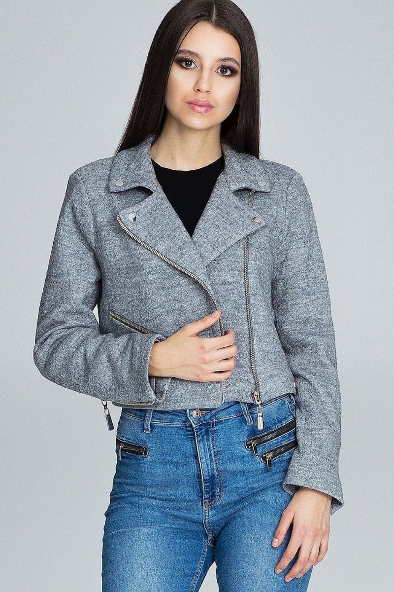 Stylish Ramoneska Jacket with Zipper and Decorative Sleeve Zips – Seasonal Bestseller - Outerwear