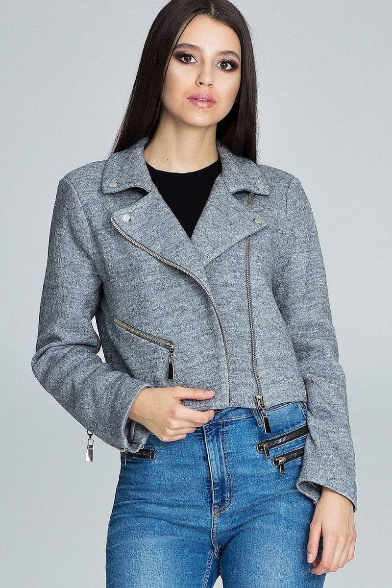 Stylish Ramoneska Jacket with Zipper and Decorative Sleeve Zips – Seasonal Bestseller - Outerwear