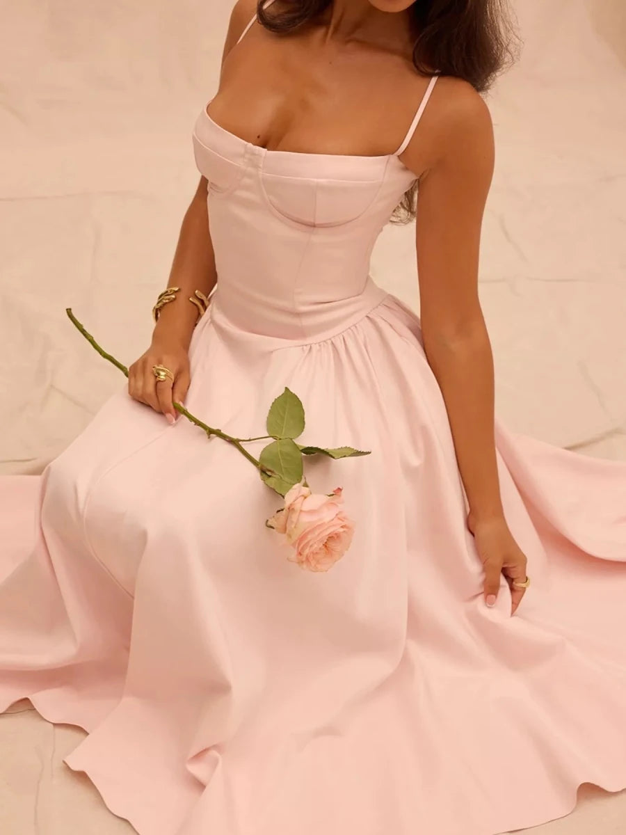Sweetheart Neck Midi Cami Dress - 