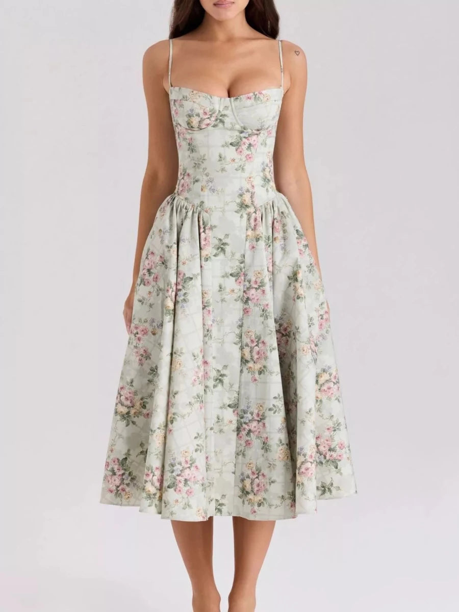 Sweetheart Neck Midi Cami Dress - 