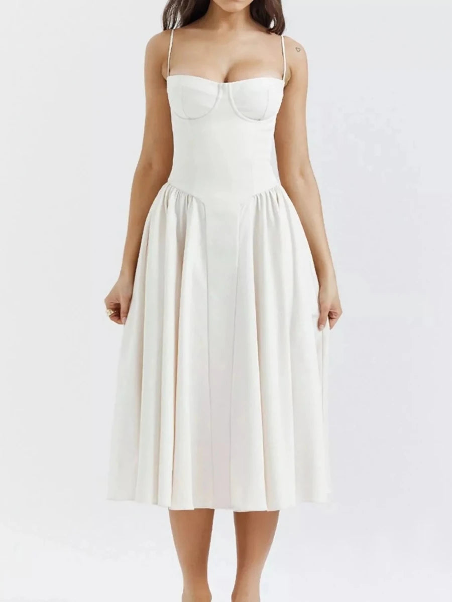Sweetheart Neck Midi Cami Dress - 
