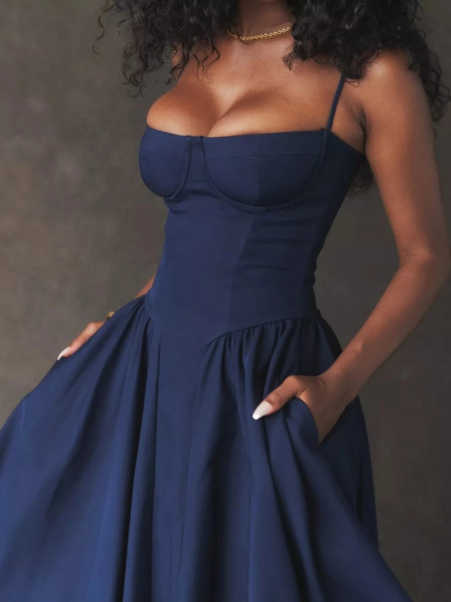 Sweetheart Neck Midi Cami Dress - 