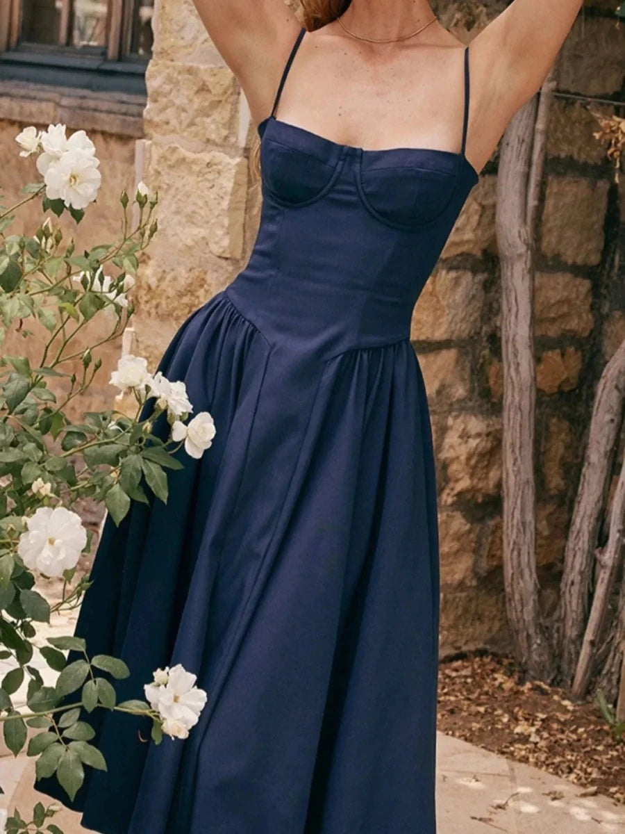 Sweetheart Neck Midi Cami Dress - 