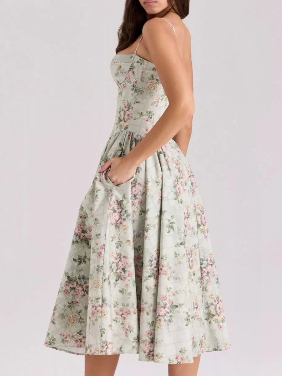 Sweetheart Neck Midi Cami Dress - 