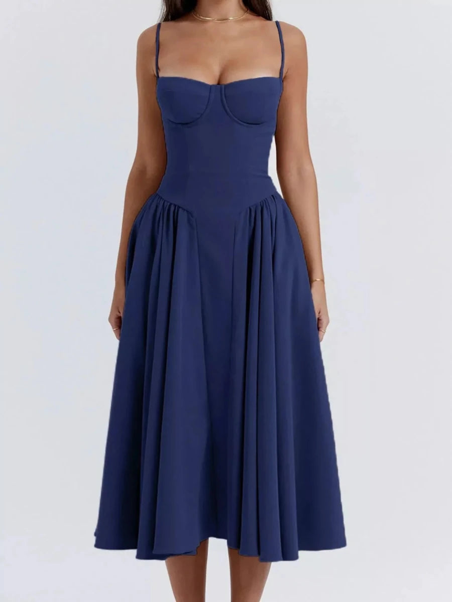 Sweetheart Neck Midi Cami Dress - 
