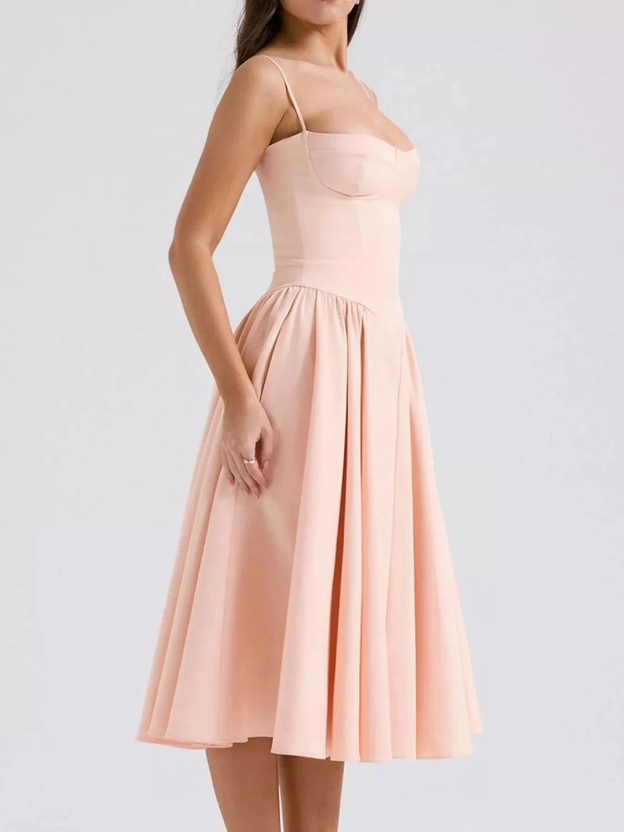 Sweetheart Neck Midi Cami Dress - 