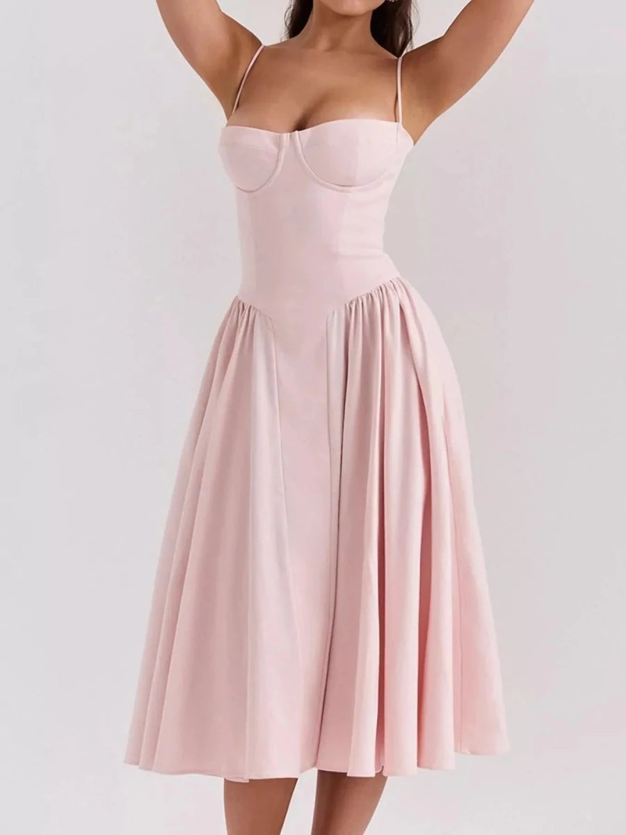 Sweetheart Neck Midi Cami Dress - 