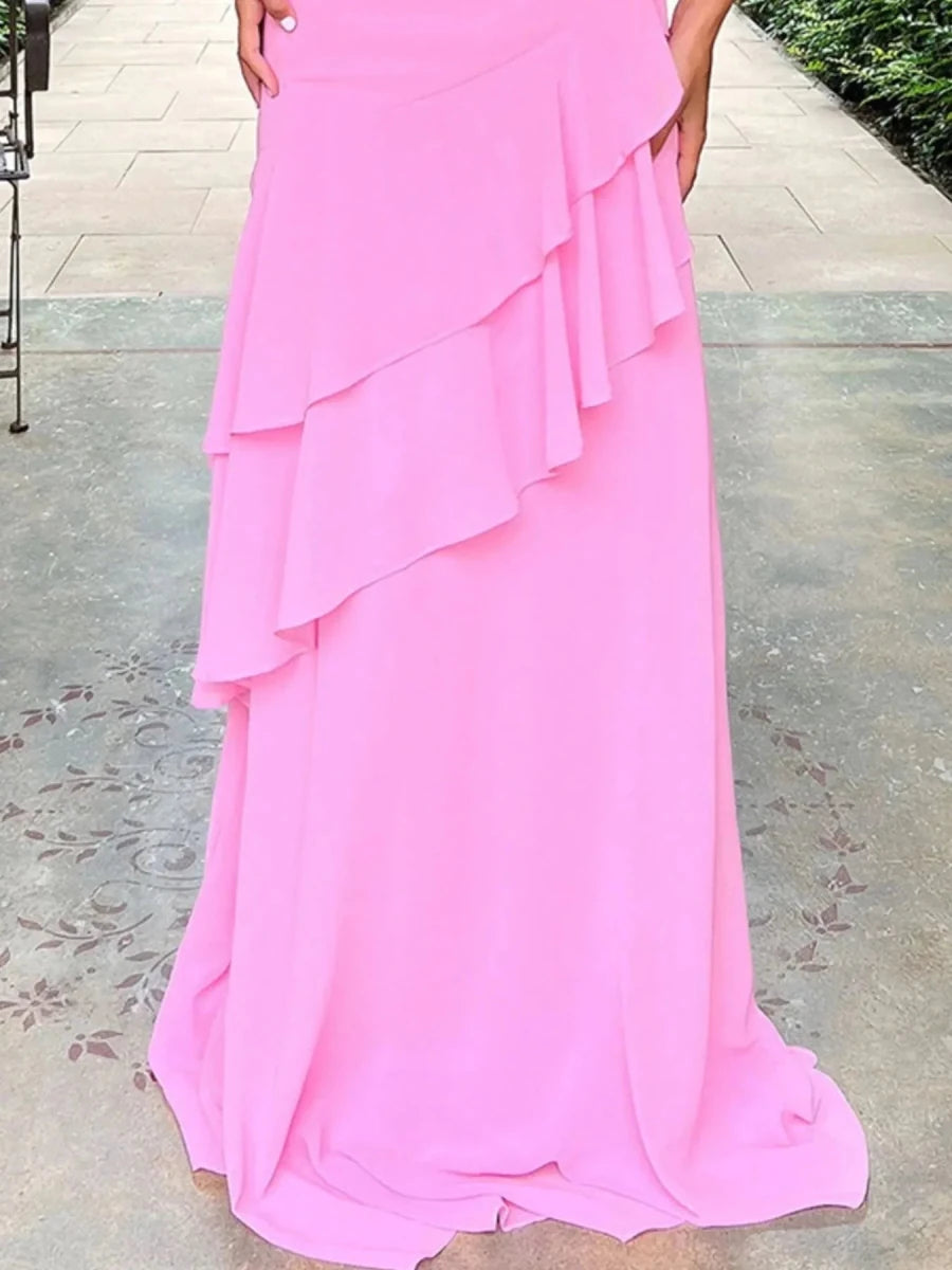 Sweetheart Neck Ruffled Maxi Cami Dress - 