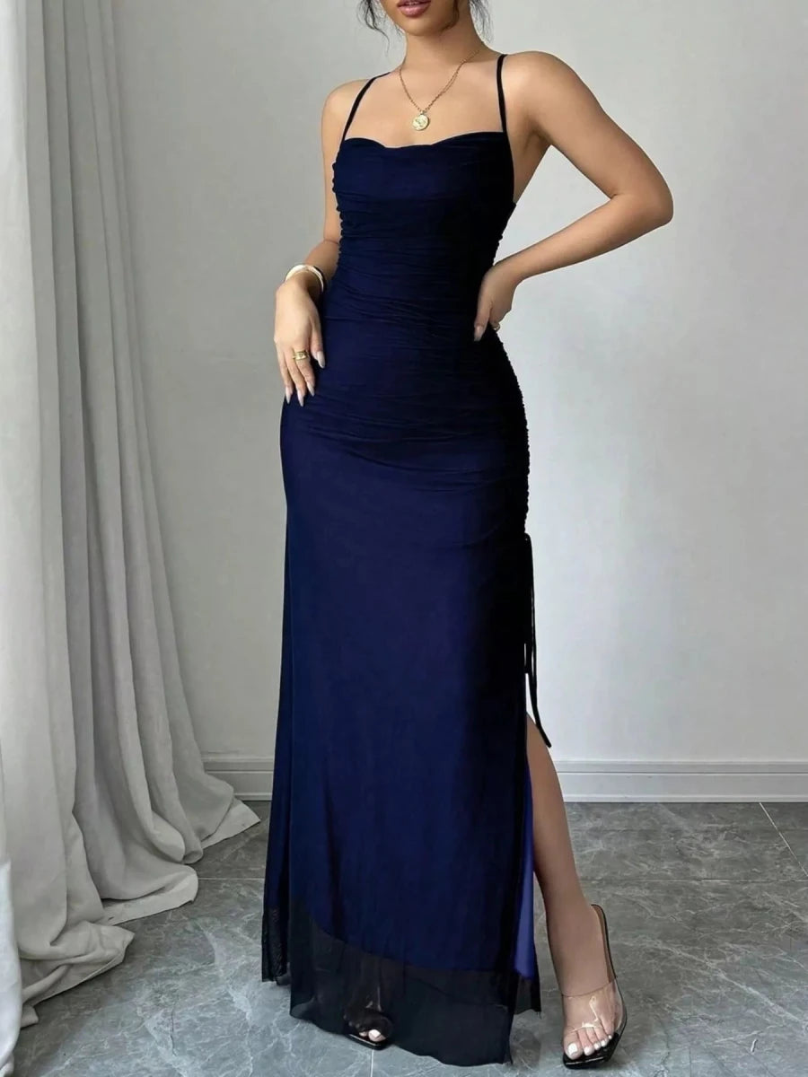 Sweetheart Neck Spaghetti Strap Maxi Dress - 