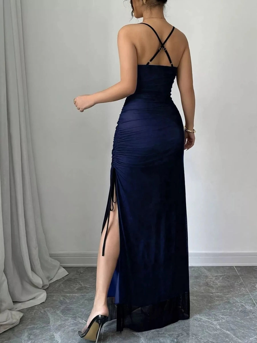 Sweetheart Neck Spaghetti Strap Maxi Dress - 