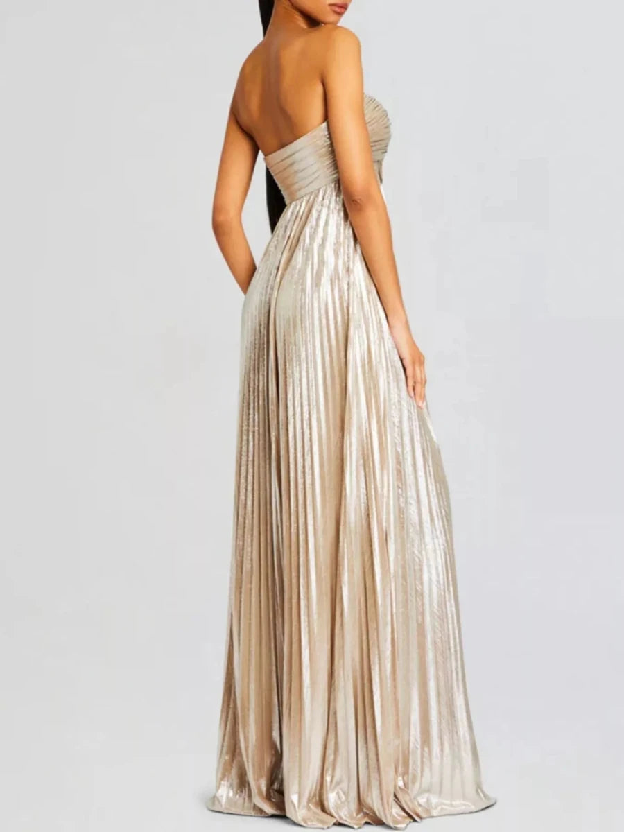 Sweetheart Neck Tube Maxi Dress with Split - 
