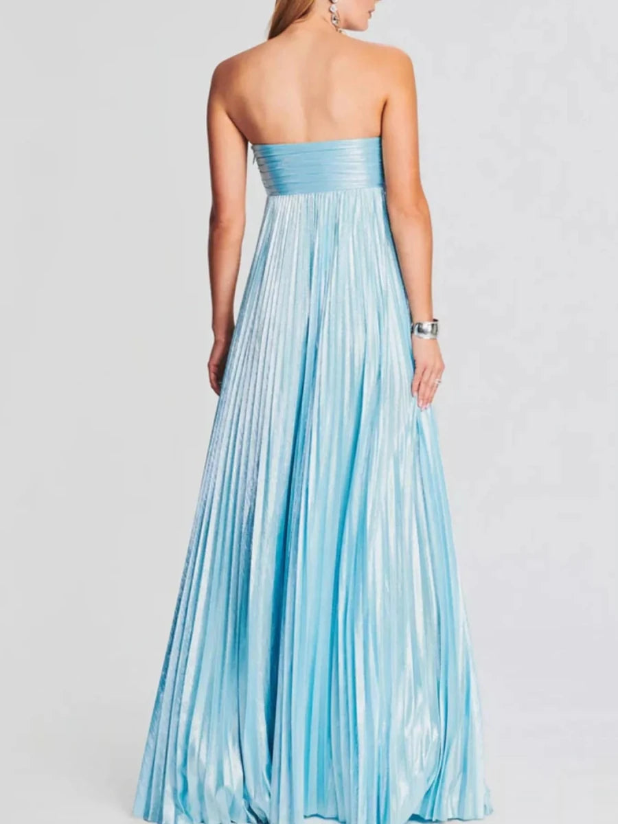Sweetheart Neck Tube Maxi Dress with Split - 
