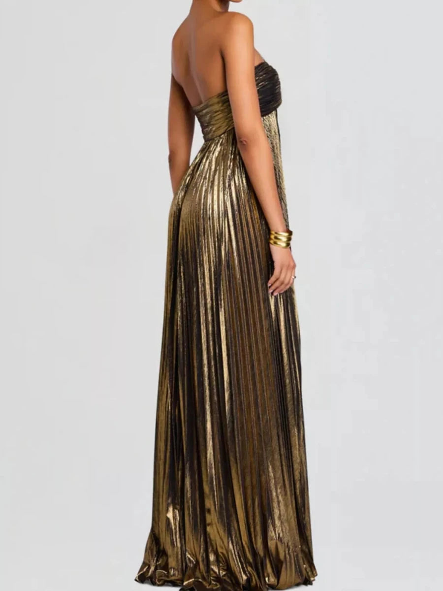 Sweetheart Neck Tube Maxi Dress with Split - 