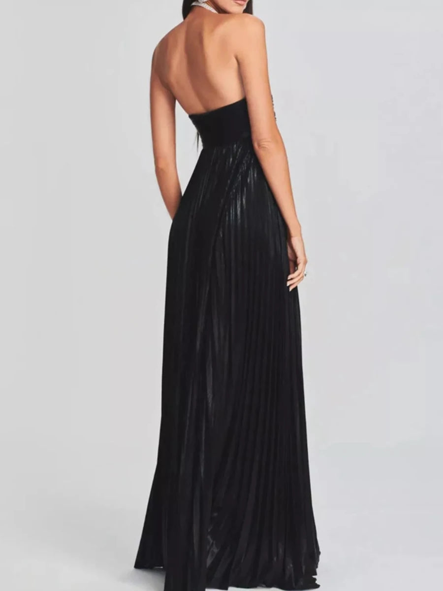 Sweetheart Neck Tube Maxi Dress with Split - 