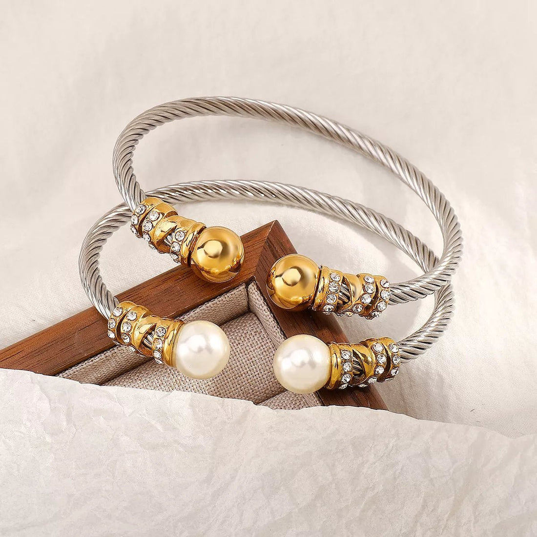 Synthetic Pearl Gold - Plated Bracelet - 