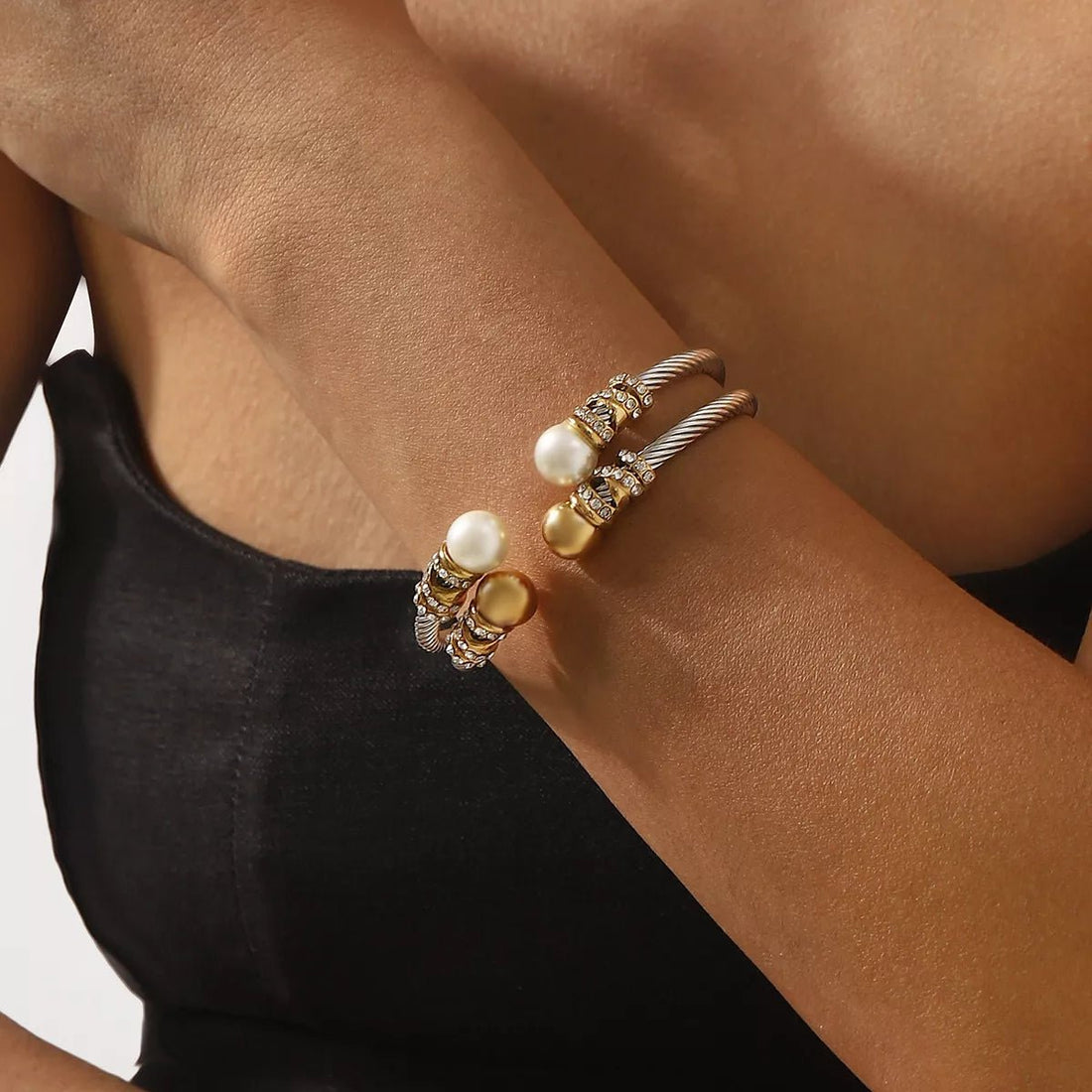 Synthetic Pearl Gold - Plated Bracelet - 