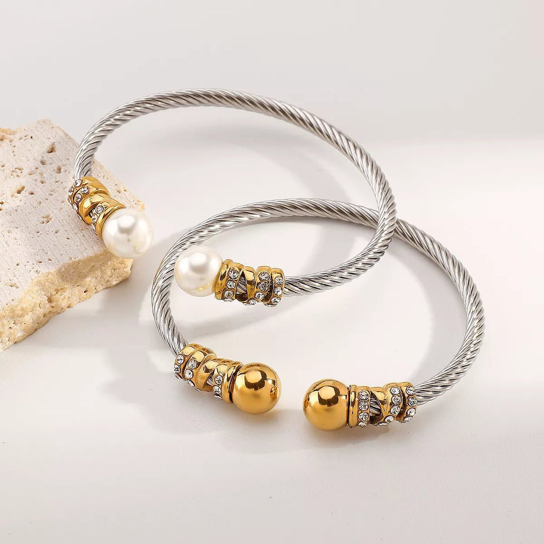 Synthetic Pearl Gold - Plated Bracelet - 