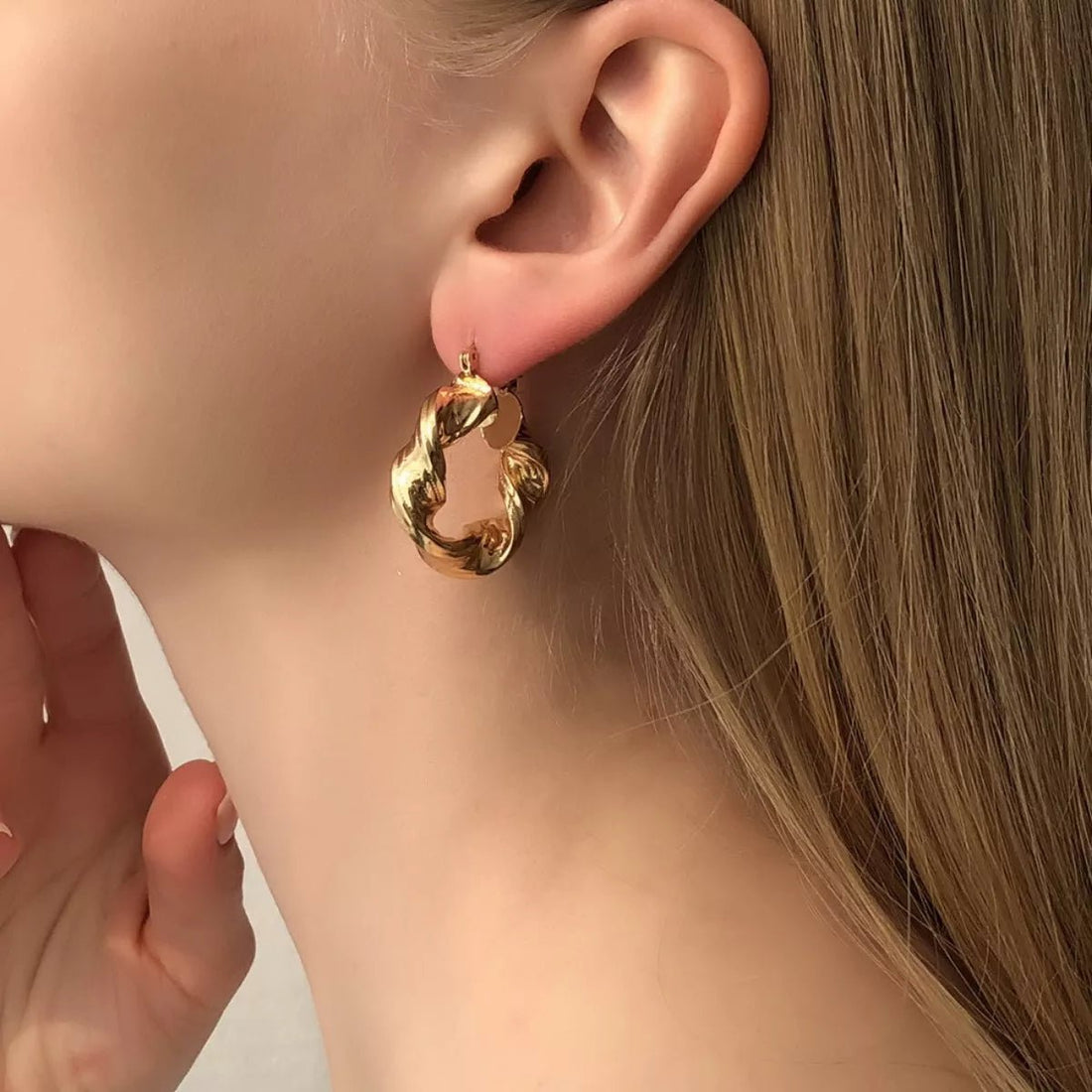 Textured Hoop Earrings - 