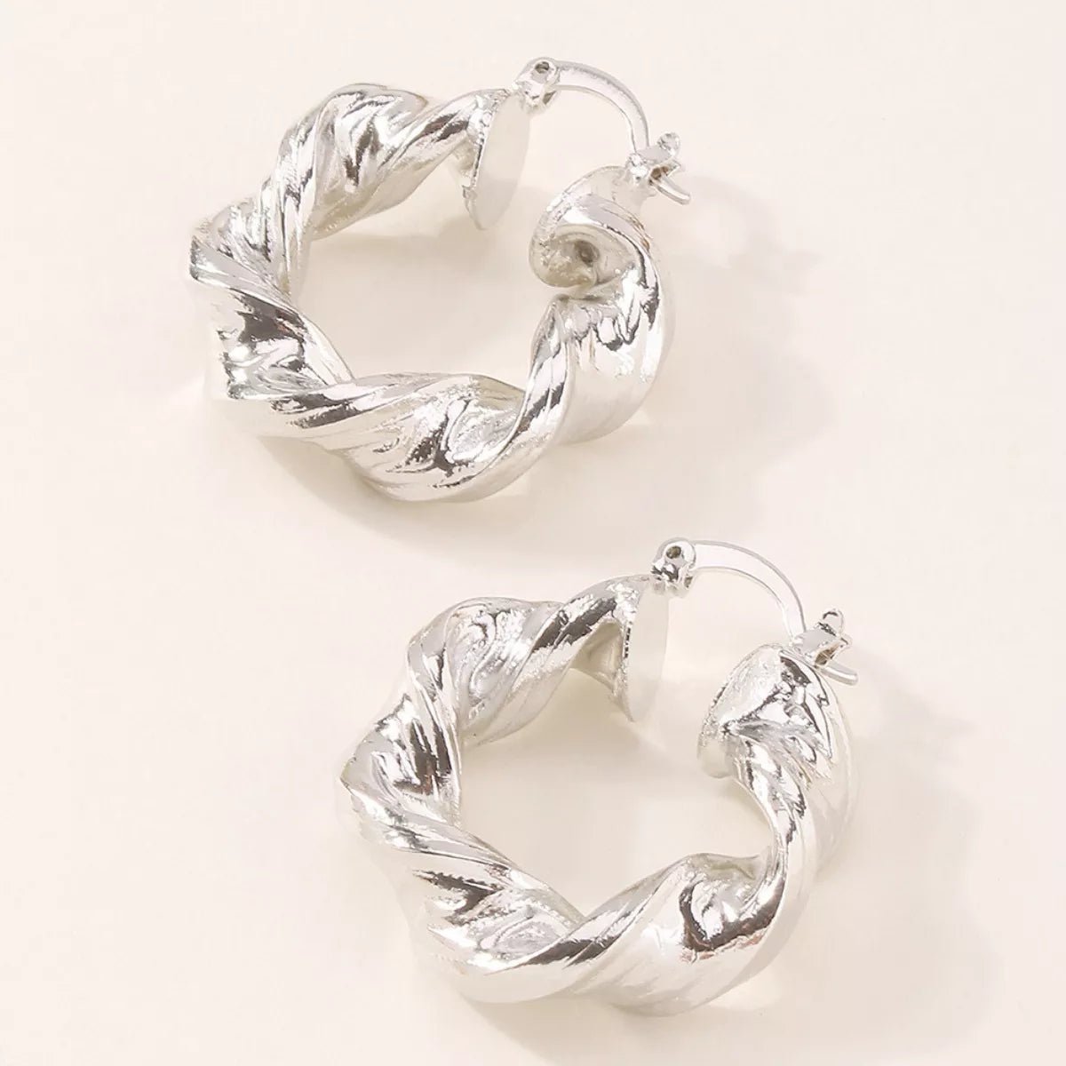 Textured Hoop Earrings - 