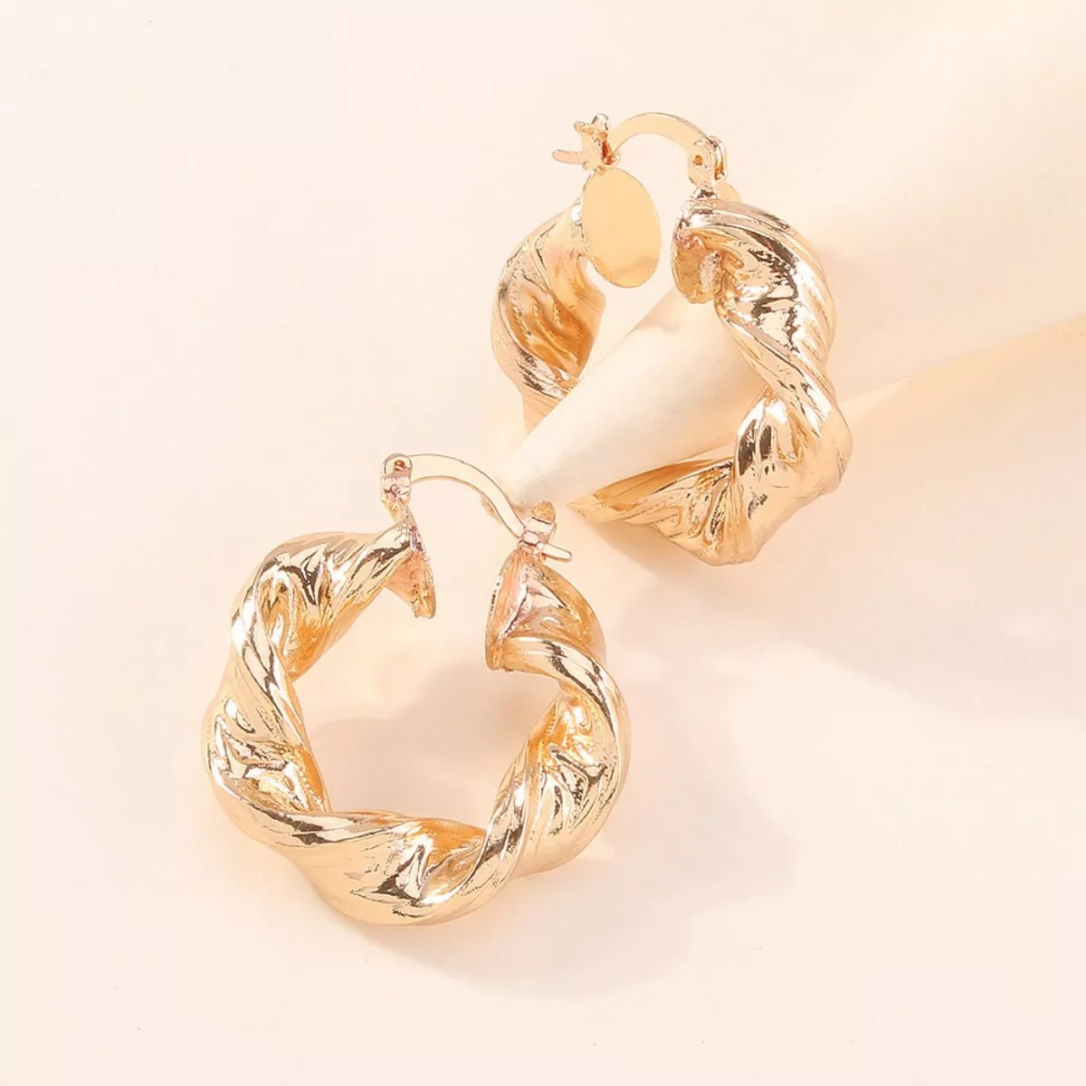 Textured Hoop Earrings - 