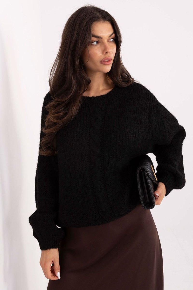 Textured Jumper with Puffy Sleeves - 
