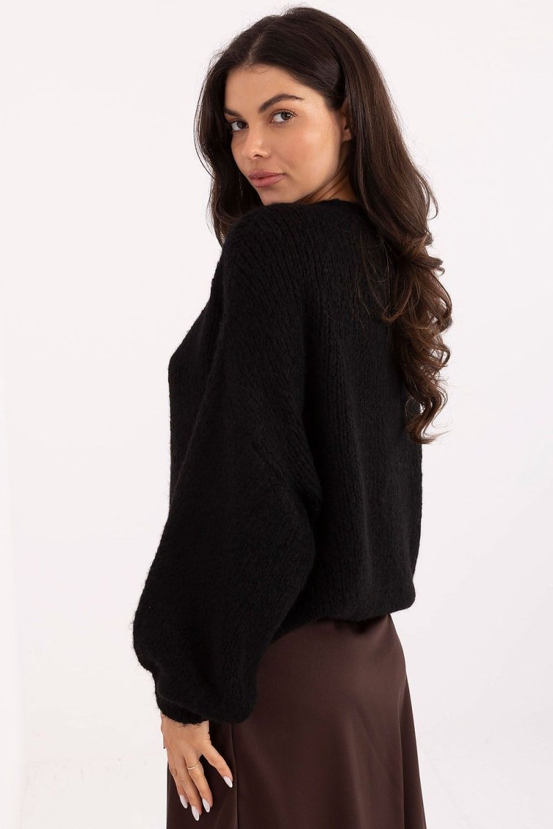 Textured Jumper with Puffy Sleeves - 
