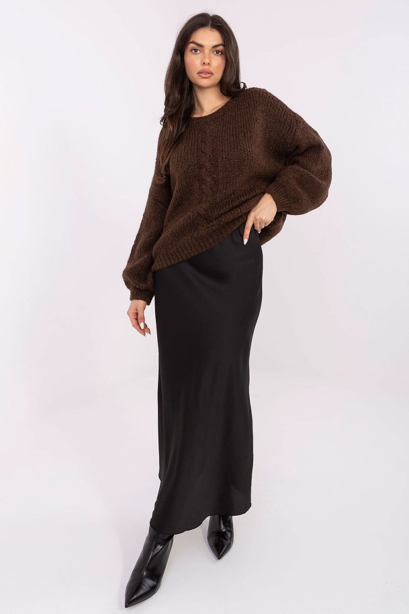 Textured Jumper with Puffy Sleeves - 