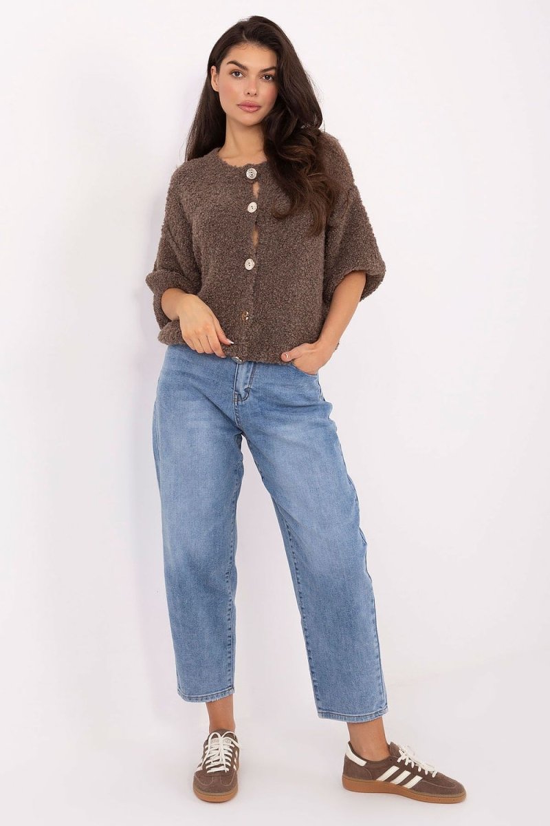 Textured Knit Button Front Cardigan Sweater - 