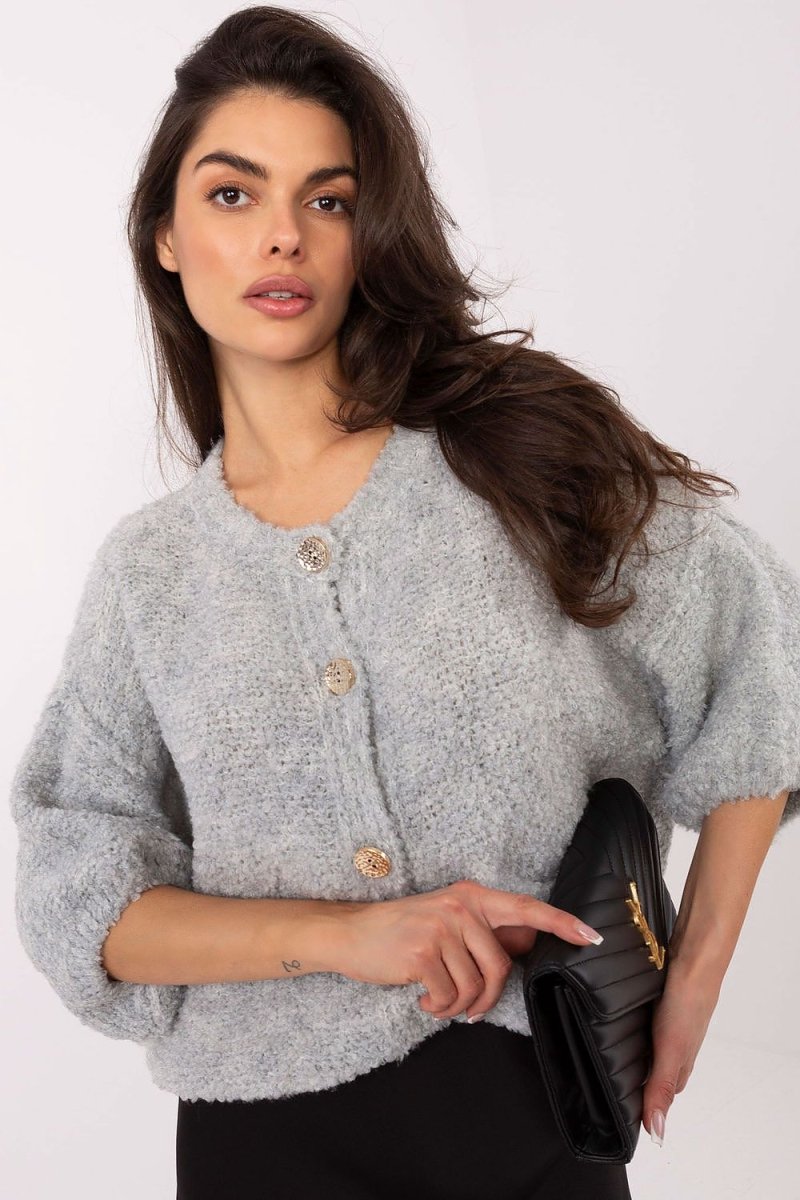 Textured Knit Button Front Cardigan Sweater - 