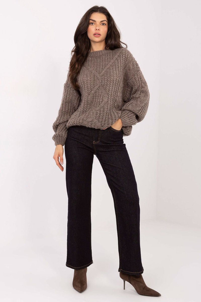 Textured Puffy Sleeve Sweater - 