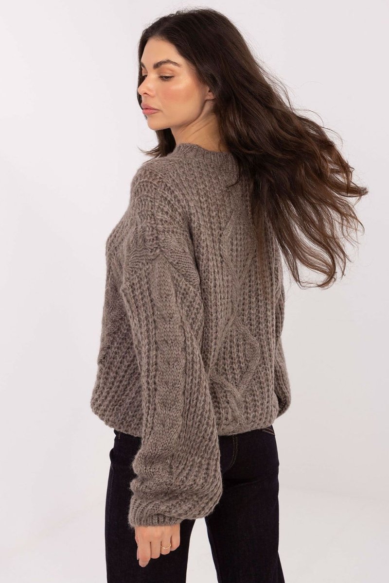 Textured Puffy Sleeve Sweater - 