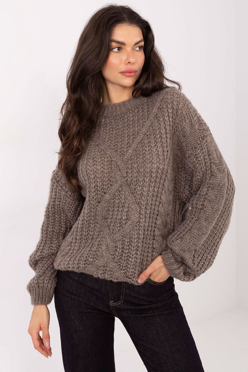 Textured Puffy Sleeve Sweater - 