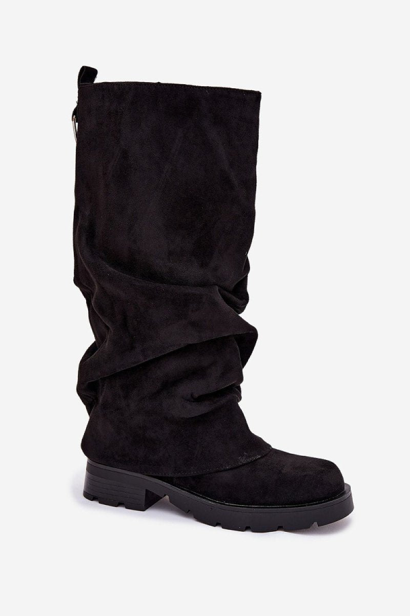 Thigh - High Faux Suede Boots - 