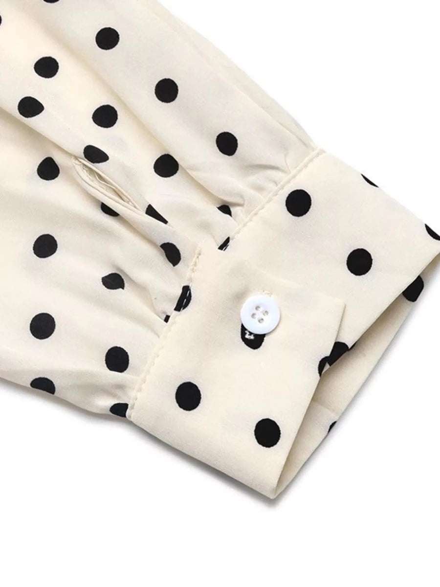 Tie Front Polka Dot Dress - 