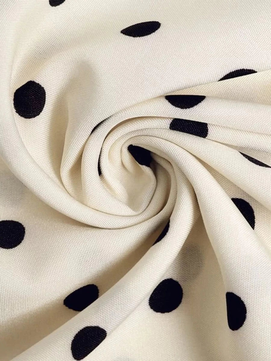 Tie Front Polka Dot Dress - 