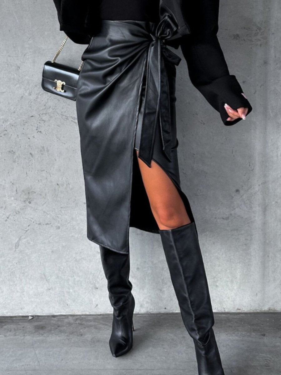 Tied High Waist Skirt - Bottoms