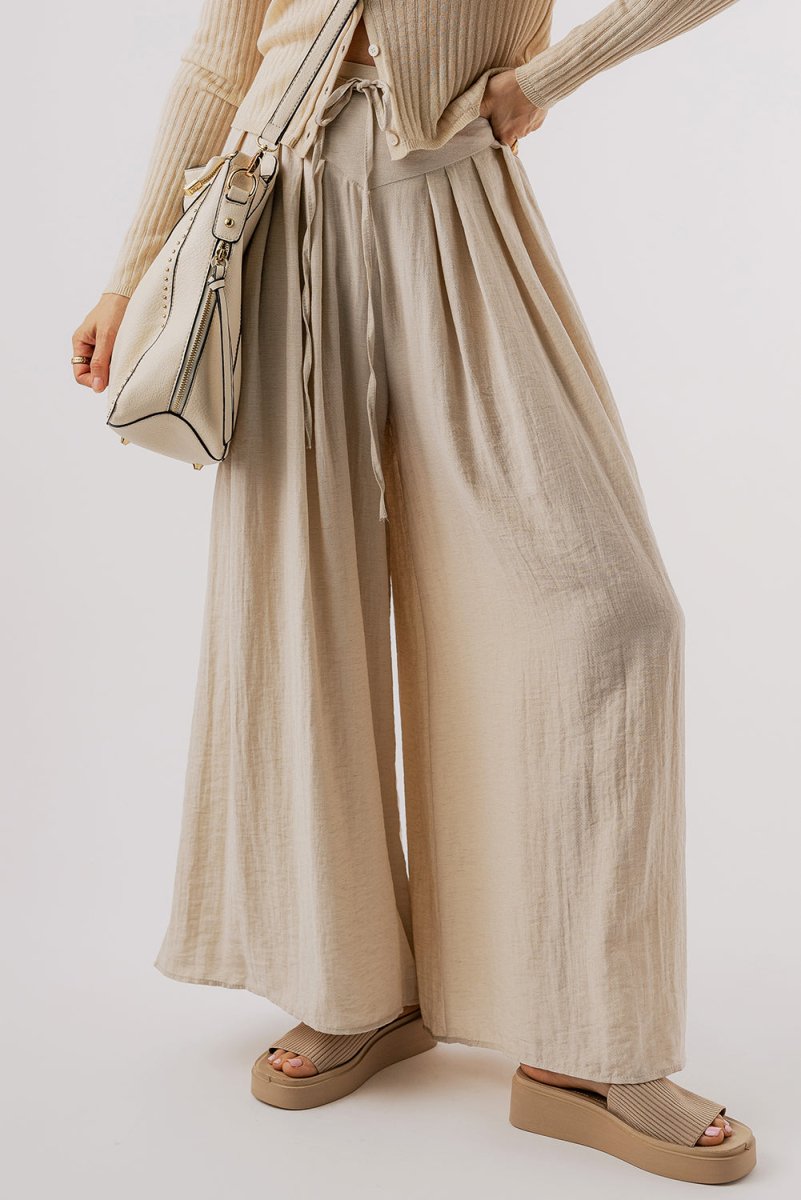 Tied Wide Leg Pants - Bottoms