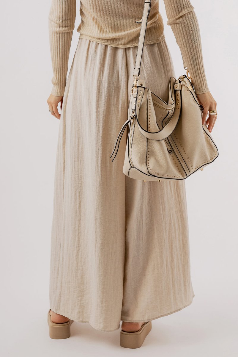 Tied Wide Leg Pants - Bottoms