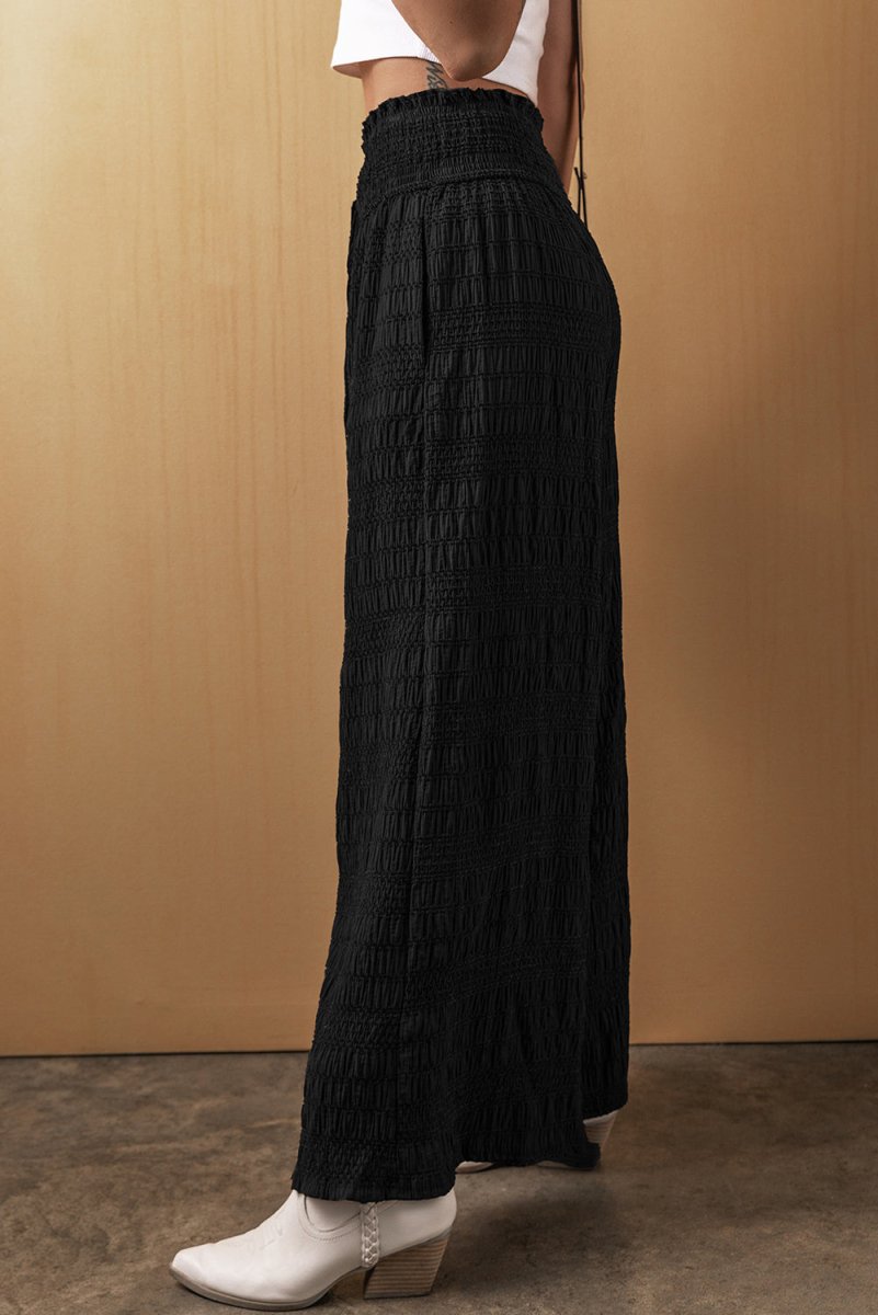 Tied Wide Leg Pants - Bottoms