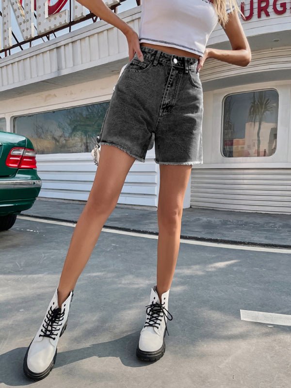 Trendy loose casual high waisted loose denim shorts - Bottoms