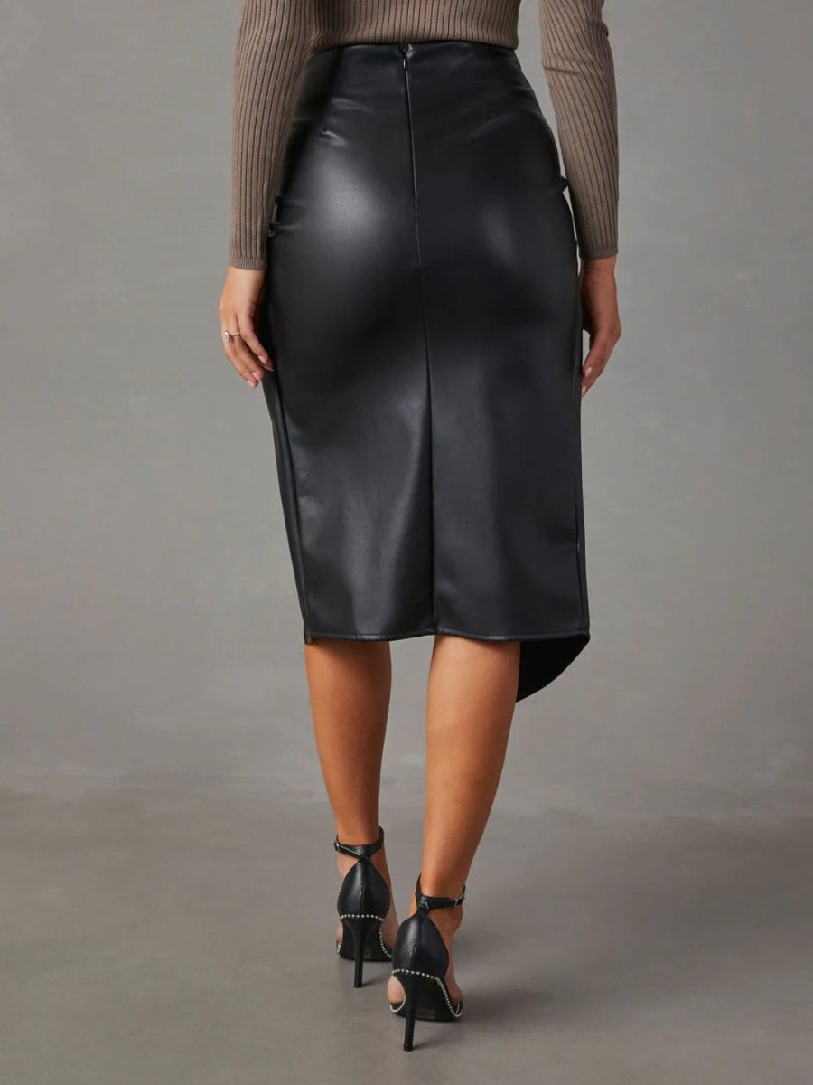 Twist Detail High Waist Skirt - Bottoms